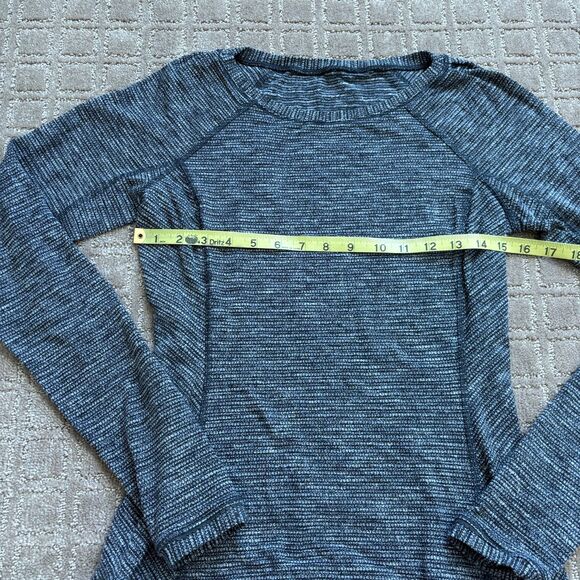 Lululemon Race Your Pace Long Sleeve Running Shirt Women's 6 Gray/Black Gym Run - Picture 6 of 8